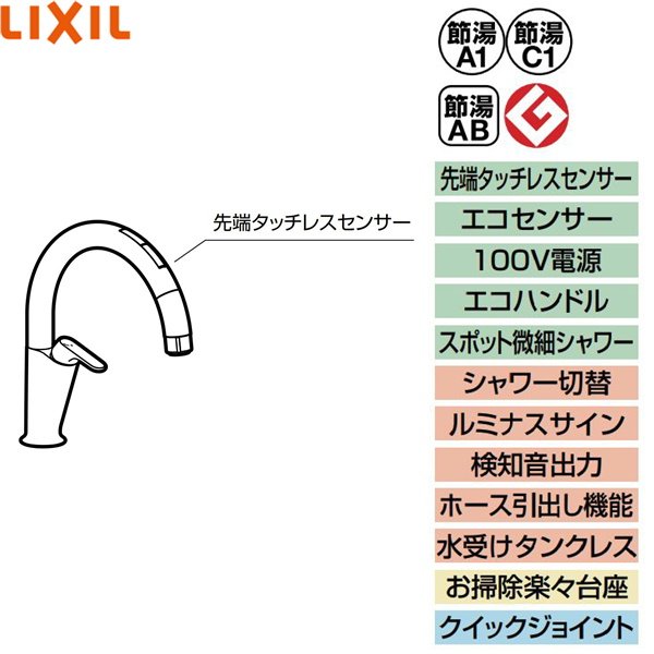 SF-NAA471SY リクシル LIXIL/INAX キッチン用タッチレス水栓 ナビッシュ スタンダード エコセンサー付 A7タイプ 一般地仕様  送料無料