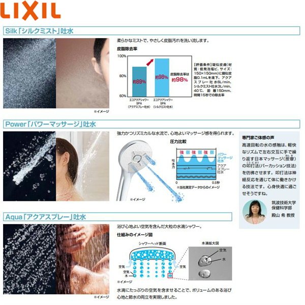 BF-SM6MBGE(1.6)-10-AT リクシル LIXIL/INAX エコアクアスイッチシャワーSPA(めっき仕様)  メタル調シルバーホース(樹脂製ホース)1.6m 送料無料